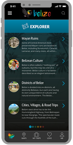 Experience Belize App Screens